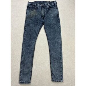Levis 510 Skinny Fit Jeans Acid Wash Blue Denim 33x34 Mens